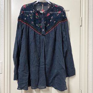 Free People Sheer Floral Tunic or Mini Dress